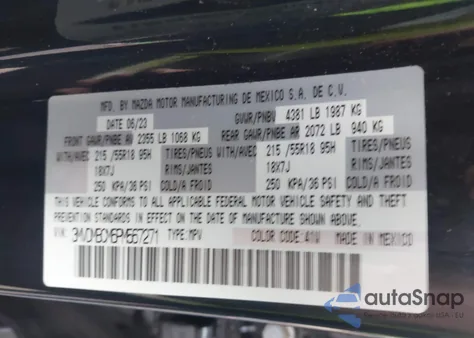 2023 Mazda Cx-30 2.5 S Preferred from USA, damaged, VIN 3MVDMBCM6PM567271